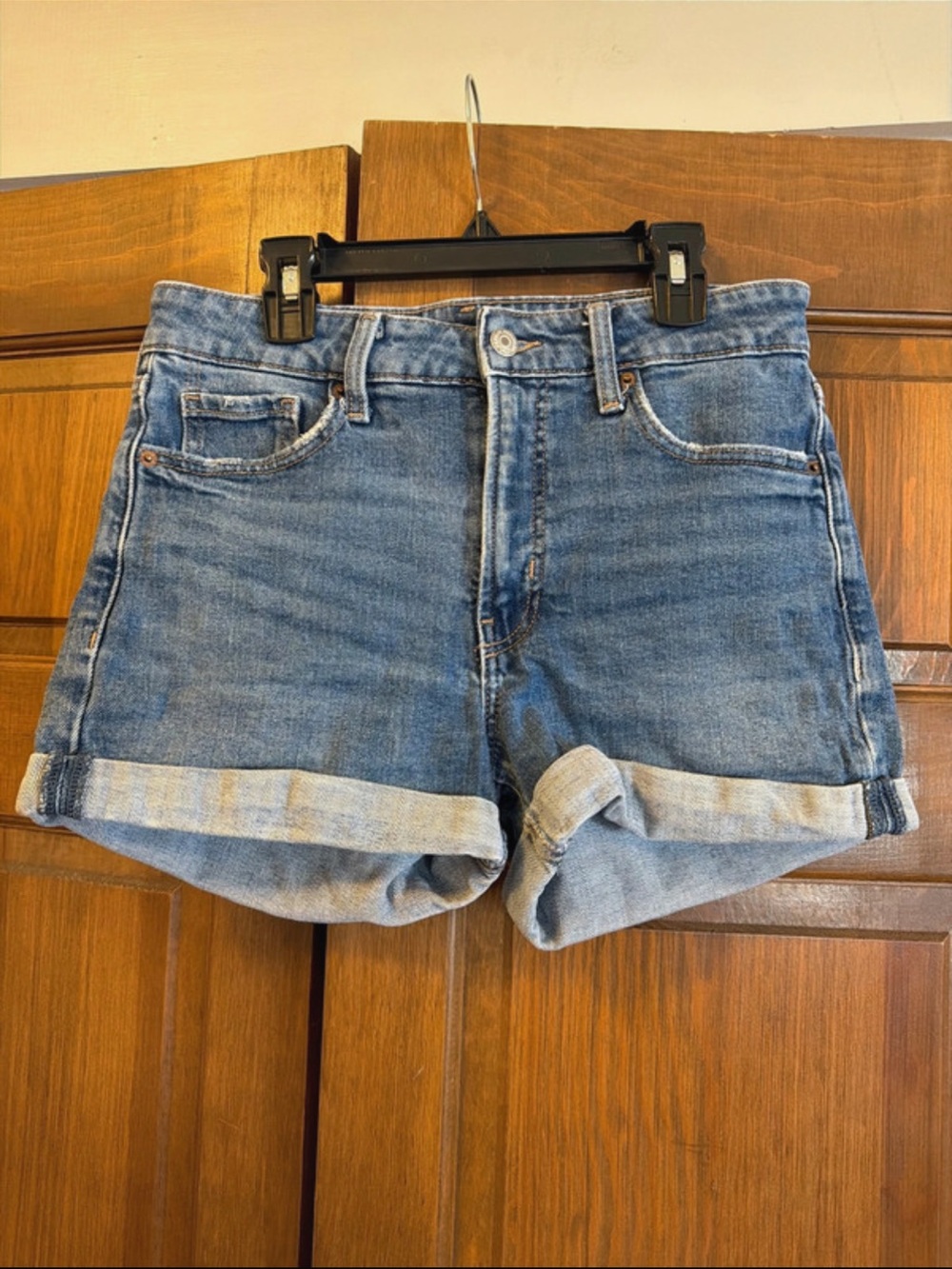 Old Navy Light Blue Rolled Hem Denim Shorts